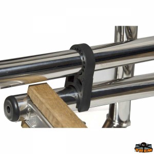 Scaletta pieghevole a 3 - 4 gradini con corrimano e gradini in legno per plancette di poppa - foto 3