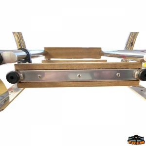 Scaletta pieghevole a 3 - 4 gradini con corrimano e gradini in legno per plancette di poppa - foto 5