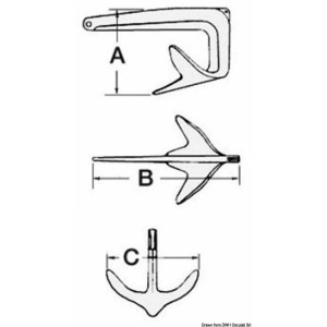 Ancora Trefoil in acciaio inox AISI 316 lucidato a specchio - foto 2