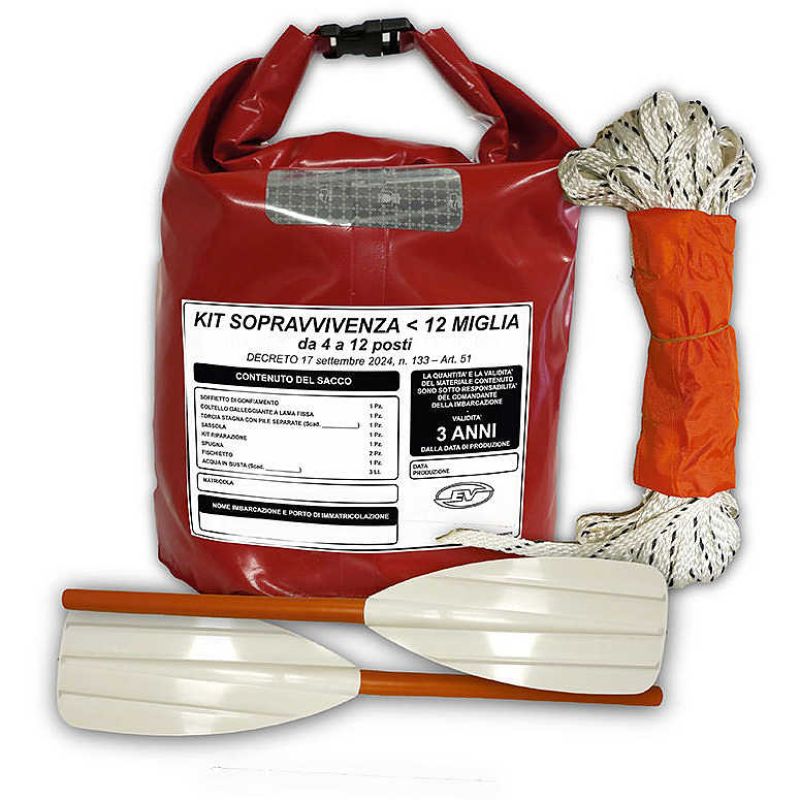 Eurovinil Kit di Sopravvivenza Nautico Entro 12 Miglia per 4–12 Persone – Dotazioni di Sicurezza Barca - foto 1
