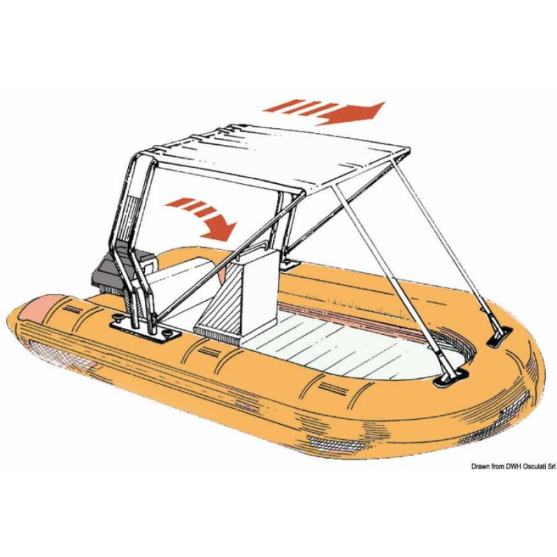 Tendalino telescopico per Roll-Bar in tubo inox o vetroresina - foto 1