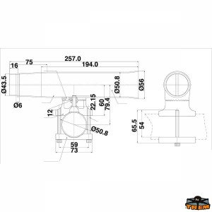 Portacanne con attacco a pulpito e corrimano AISI 316 per tubo 38-50 - foto 2