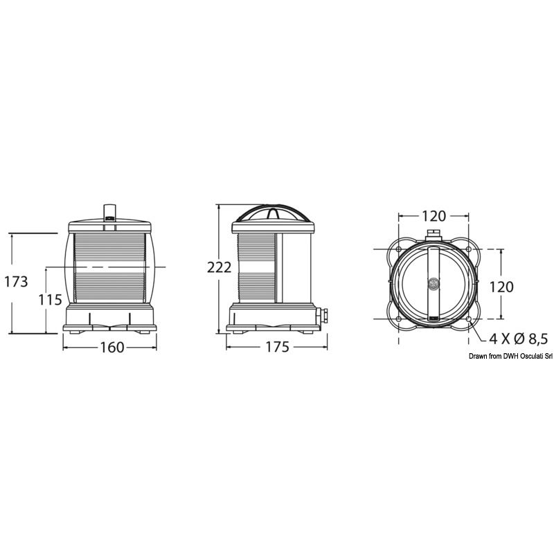Luci di navigazione per scafi fino a 50 m DHR con omologazione MED 2014/90/EU - foto 1