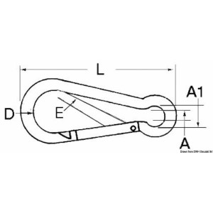 Moschettone in acciaio inox AISI 316 lucidato a specchio - foto 3