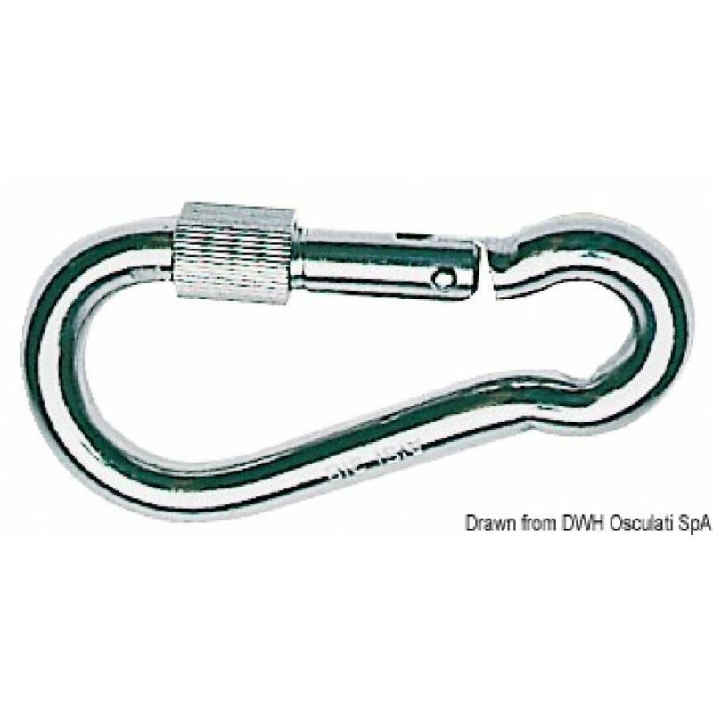 Moschettone in acciaio inox con ghiera di fermo a vite - foto 1