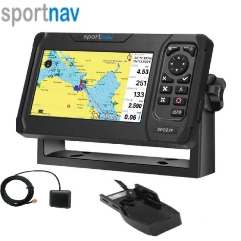 Navigatore GPS Sportnav SPO27F, ecoscandaglio 7” a Colori con Trasduttore e Antenna GPS - foto 1