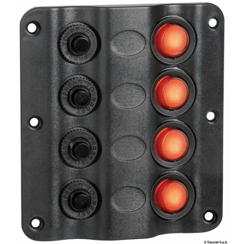 Pannello elettrico Wave Design con interruttori a bascula con LED - foto 1