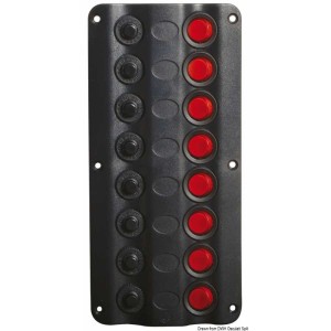 Pannello elettrico Wave Design con interruttori a bascula con LED - foto 3