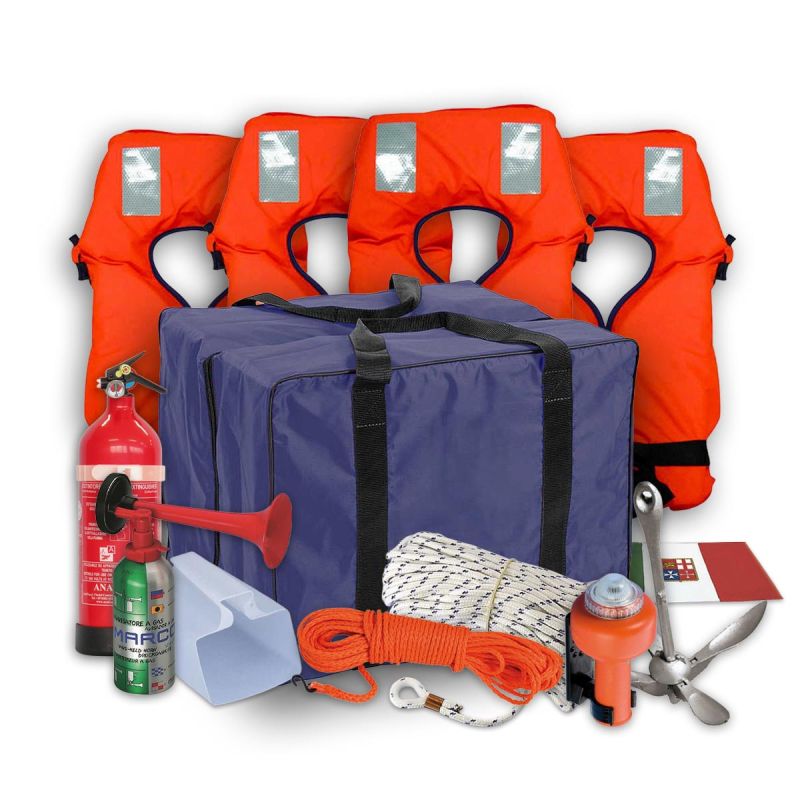 Kit Sicurezza Barca 4 Persone Entro 6 Miglia – Dotazioni Complete in Borsa Impermeabile - foto 1