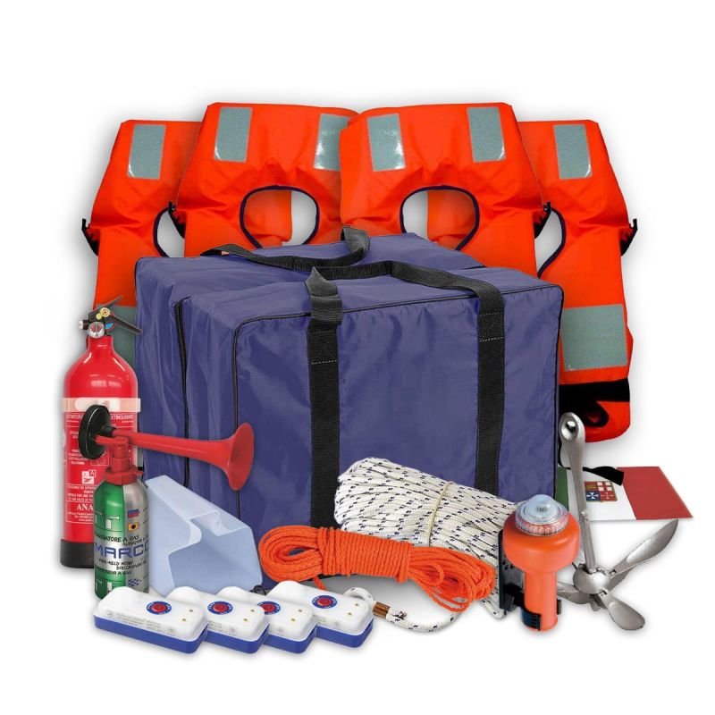 Kit Sicurezza Barca 4 Persone Entro 12 Miglia – Dotazioni Complete in Borsa Impermeabile - foto 1